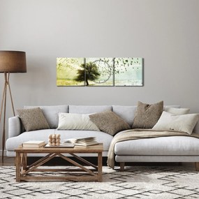 Kép - Festett madárállomány (órával) (90x30 cm)