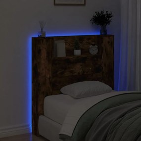 füstös tölgy színű áthidalószekrény LED-ekkel 100x16,5x103,5 cm