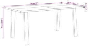 tömör akácfa kerti étkezőasztal 150 x 90 x 75 cm