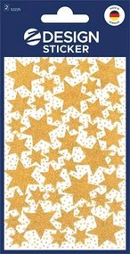 Matrica, 2 ív, 76x120 mm, AVERY ZWECKFORM, Z-Design No.52225, arany csillagok (AY52225)