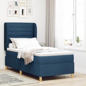 Boxspring Ágy Matrac Szettel Kék 100x200 cm Szövet