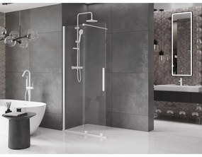 Mexen Velar, tolóajtó a nyílásba Walk-In típus 110 cm, 8 mm átlátszó üveg, fehér, 871-110-000-03-20