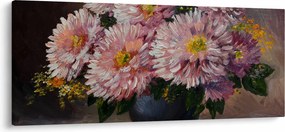 Kép - olajfestmény, virágok a vázában (120x50 cm)