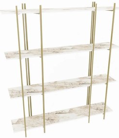 könyvespolc Moss - White, Gold