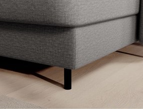 Világosszürke bársony kinyitható-tárolóhelyes sarokkanapé (bal oldali-U alakú) Berrto – ELTAP