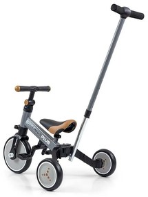 Gyerek háromkerekű bicikli 4az1-ben Milly Mally Optimus Plus tolókarral grey