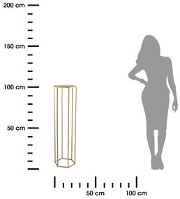 Virágállvány 100x24 cm arany színben