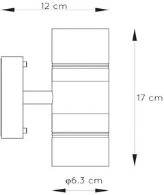 Lucide 14867/11/12 - LED Kültéri fali lámpa ARNE-LED 2xGU10/5W/230V
