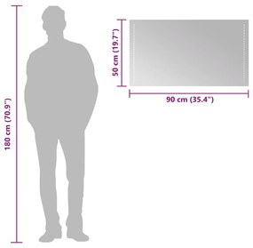 LED-es fürdőszobatükör 90x50 cm