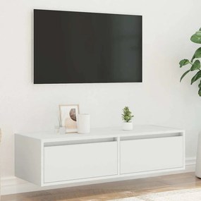 TV szekrény LED világítással fehér 100X35,5x25 cm