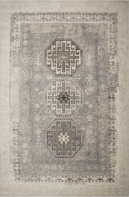 240x340 cm Gyapjú Szőnyeg Moon Ashan Dísz Szürke Ezüst Koptatott