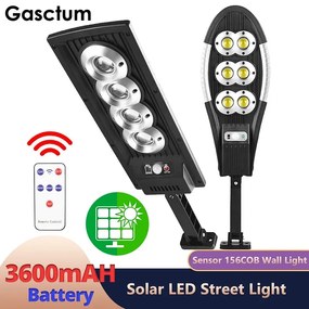 Solar Napelem 1600MAH 150W LED Nagy Napenergiával Működő Utcai Vízálló Lámpa kültéri, távirányítós biztonsági világítással az udvari kerti teraszhoz