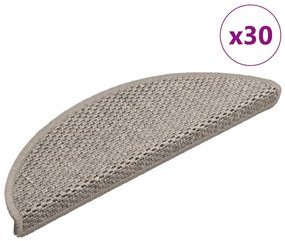 30 db ezüst lépcsőszőnyegek öntapadós szizál kinézetű 56x17x3cm