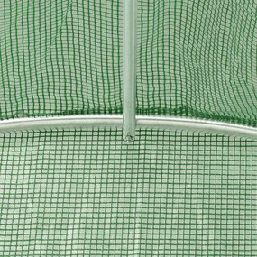 zöld acélvázas melegház 40 m² 8 x 5 x 2,3 m
