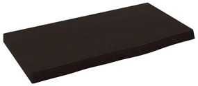 sötétbarna kezelt tömör tölgyfa fali polc 40x20x2 cm