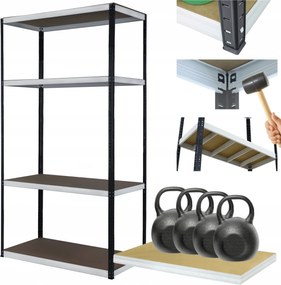 Fém tároló állvány garázs állvány Helios 180x90x30cm 4Px400kg