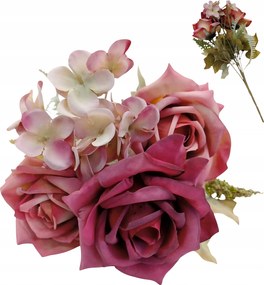 Művirág csokor 34cm Mix Sűrű Mint Élő Virágok Váza Rózsa