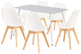 Ravena 6+1 étkező garnitúra fehér-fehér