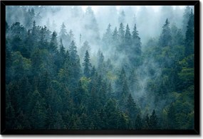 Poszter fekete keretben 60x40 Erdő a ködben Utazás