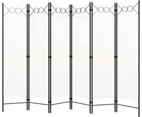 vidaXL fehér 6-paneles paraván 240 x 180 cm