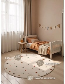 Krémszínű gyerek szőnyeg ø160 cm Funny Dots – Hanse Home