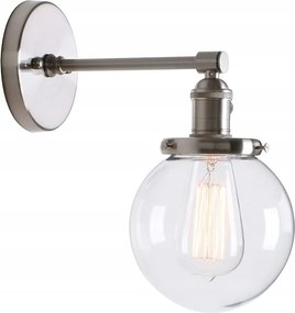 Elegáns, modern, ipari stílusú fali lámpa, szálcsiszolt acélból