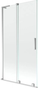 Mexen Velar L, 2 szárnyú eltolható kádparaván 100 x 150 cm, 8mm átlátszó üveg, króm profil, 896-100-003-01-01
