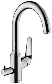 Hansgrohe Focus M42, mosogató csaptelep M424-H220 elzárószeleppel, króm, HAN-71803000