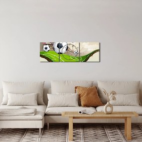 Kép - futballpálya (órával) (90x30 cm)