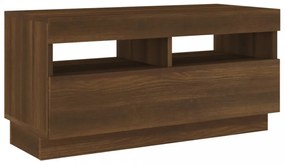 barna tölgyszínű TV-szekrény LED-világítással 80 x 35 x 40 cm