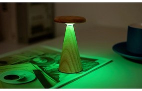 Natúr színű LED asztali lámpa fa búrával (magasság 14 cm) Sylva – Gingko