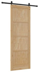 Csúszóajtó Természetes és fekete 83 x 232 cm