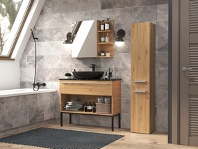 Shannan Nel IV fürdőszoba szekrény, 31x174x30 cm, tölgy