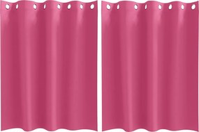 vidaXL Fekete Függöny Gyűrűkkel 2 pcs Élénk rózsaszín 140 x 140 cm