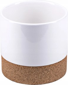 Kerek kerámia kaspó fedél parafadugóval Nagy fehér átm. 13 cm