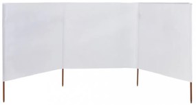 fehér szövet 3-paneles szélellenző 400 x 120 cm