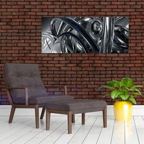 Kék és szürke absztrakció kép (120x50 cm)