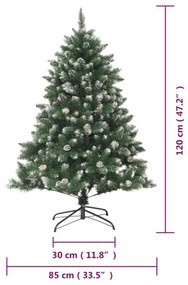 PVC műkarácsonyfa állvánnyal 120 cm