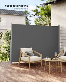 Oldalsó terasznapellenző, belátásgátló, szürke, 280 g/m² 200 x 350 cm