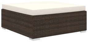 10-részes barna polyrattan kerti bútorszett párnákkal
