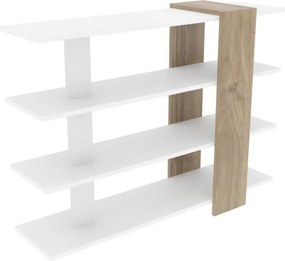 Nur könyvespolc, fehér-dió, 120 cm