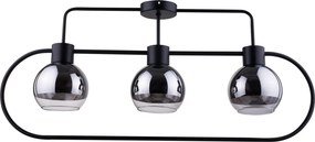 SIGMA LIGHTING 31887 LINDA Loft Mennyezeti Lámpa Fekete, Átlátszó, Ezüst E27 IP20