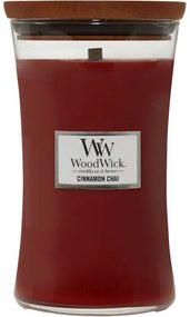 WoodWick Illatosító gyertya nagy vázában Cinnamon Chai, 609 g