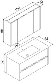 Arno mosdószekrény, 100 cm – TR785PNC1502