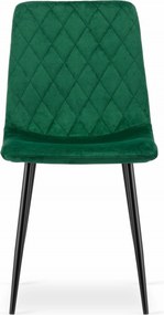 Étkező garnitúra 1 + 4, fekete asztal RAMOD 100x60 cm márvány dekor + zöld TURIN szék fekete lábakkal