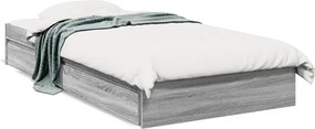 vidaXL szürke sonoma színű szerelt fa ágykeret fiókokkal 75x190 cm