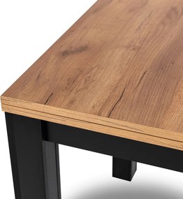 szett étkezőasztal MAX 80-160 cm craft tölgy/fekete és 4 szék PERU fekete