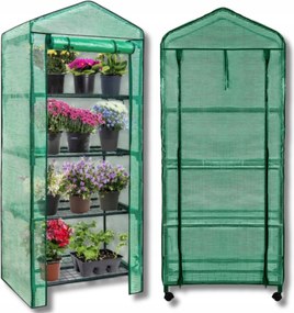 Kerti Üvegház Erkélyes könyvespolc 4 polc 160x70x50cm UV4 Erkély Fólia