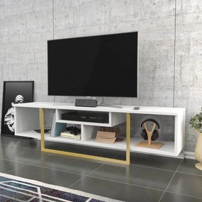 TV szekrény Asal 150 - White, Gold