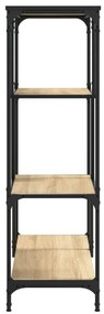 sonoma tölgy színű szerelt fa és acél könyvespolc 81x36x115 cm